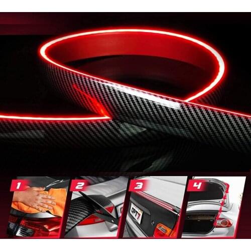Universal LED Spoiler Light Car Rear Wing Brake Lamp Streamer LED Turn Signal Lights Strip Carbon Multifunction Car Accessories