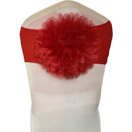 100 Pcs/Lot wedding chair sash tie bow acrylic chair cover band elastic chair sashes spandex cover chair free shipping