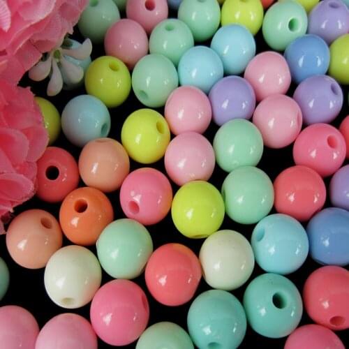 100PCs 1/2" Mixed Color Acrylic Spacer Beads Round 12.0mm Dia Fit Bracelet Pendant Jewelry beads Hole:Approx 2.8mm