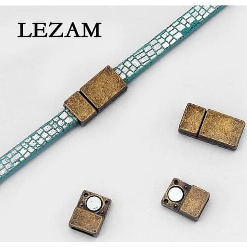 2pcs Fashion Charms Flat Magnetic Clasp For 5*2mm Flat Leather Cord Diy Bracelet Necklace Jewelry Findings Accessories