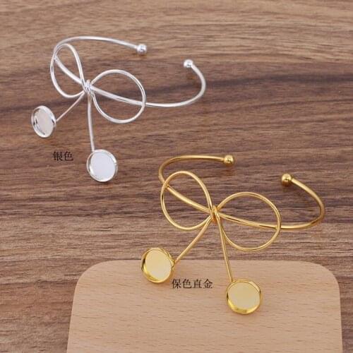 20pc into 12mm Butterfly Wire Bangle Base Bracelet Blanks Tray Bezel Brass Cuff Bracelet Setting Cabochon Cameo