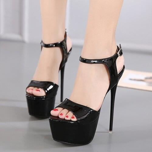 2021 HOT Women Shoes Pumps PU Peep Toe 16CM Thin Heels Waterproof platform Dress High Heels Boat Shoes Wedding Shoes