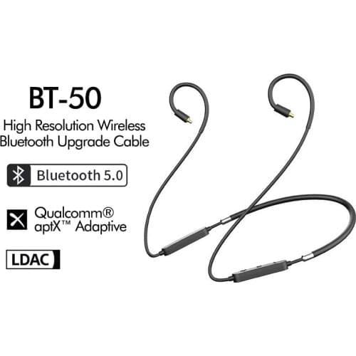 24Bit Hi-Res QCC5125 Bluetooth 5.0 Headphone Upgrade Cable with LDAC, aptX Adaptive, aptX-HD AAC Sport with Mic for Shure/ATH/KZ