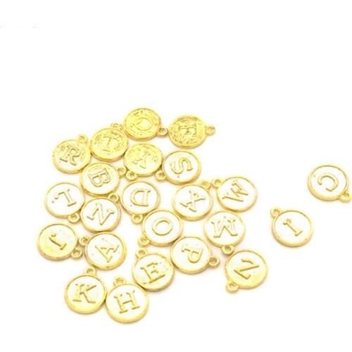 26 Pcs/Bag Zinc Alloy Alphabet Charms Letter A-Z Vintage Antique Brass Pendants For Jewelry Making DIY Accessories