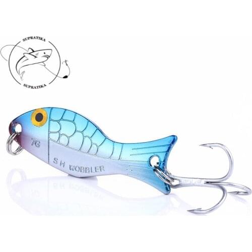 3D Eyes Wobblers 5cm/7g Color Mixing Artificial Metal Durable Sequins Waterproof Fishing Plating Hard Bait Bass With Sharp Hook