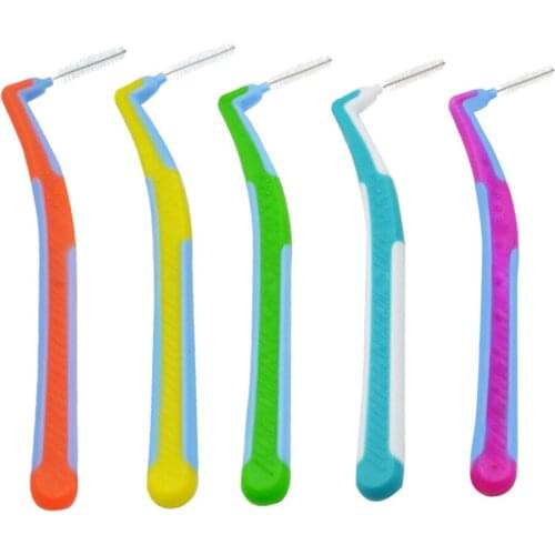 5pcs Practical Oral Care L-shaped Interdental Brush Remove Food Residue Hygiene Floss Cleaning Toothpick Between Teeth