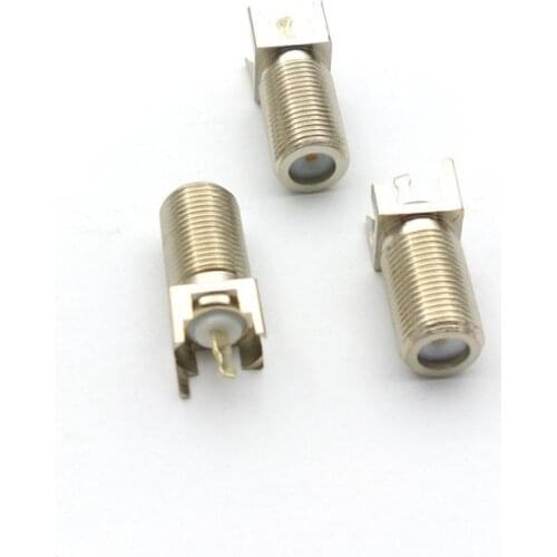 5PCS BRASS F Female Jack Straight Thru Hole Vertical PCB Mount RF ADAPTER