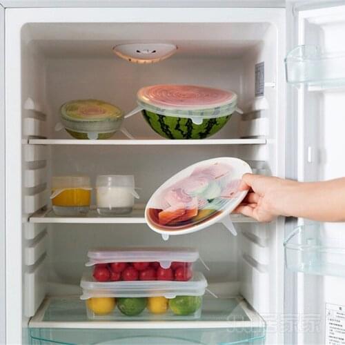 6PCS/Set Universal Silicone Lids Stretch Suction Cover Cooking Pot Pan Spill Lid Stopper Home Bowl pan cooking Kitchen Stoppers