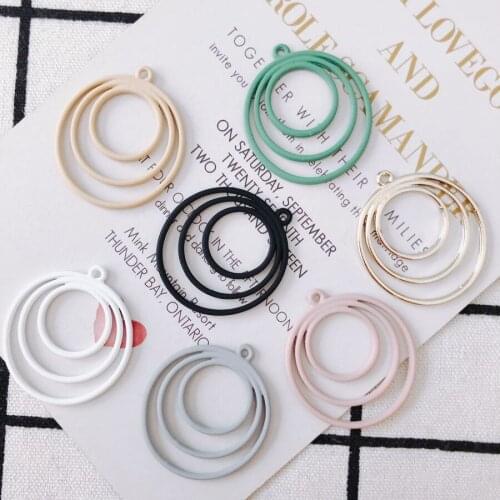 8pieces/lot Alloy Spray paint Round earrings Jewelry Accessories pendant Earring Accessories