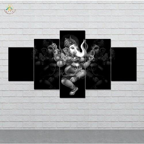 Free Ganesh Modern Canvas Art Prints Poster Wall Painting Home Decoration Artwork Wall Art Pictures for Bedroom 5 PIECES