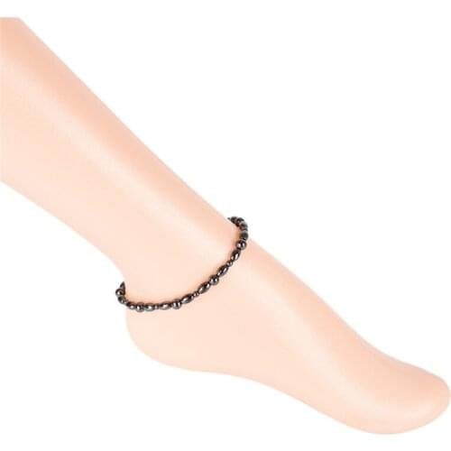Magnetic Therapy Anklet Beads Hematite Stone Health Slimming Anklet Jewelry