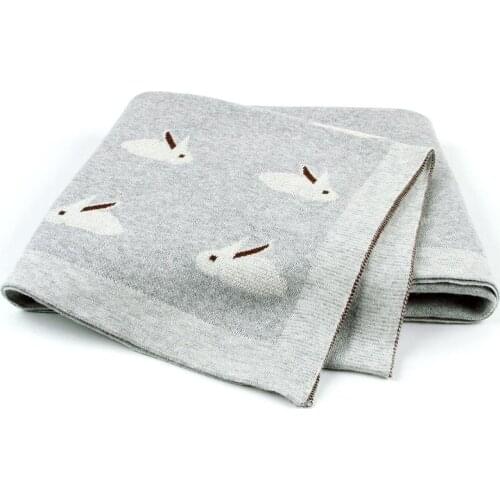 Size 100*80 Baby Blankets Knitted Newborn Swaddle Wrap Blanket Cartoon Rabbit Toddler Props Children Covers