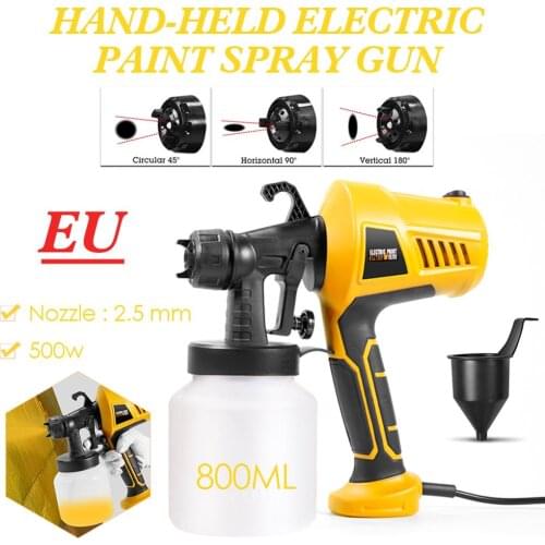 HVLP Paint Sprayer 500W Portable High Pressure Electric Home Cake Chocolate Electric Spray Gun Adjutsable Flow with 3 Patterns
