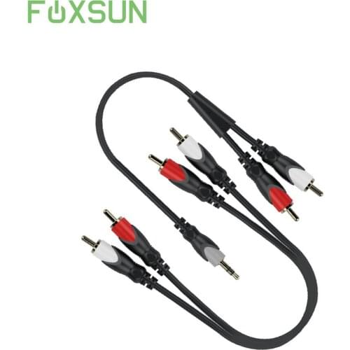 Foxsun RCA Male to Male+3.5mm Male to RCA Audio Cable Digital & Analogue, Double-Shielded, PRO Series)