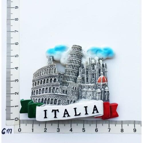 Italian castle)Fridge Magnet Creative Travel Commemorate Crafts 3D Ornaments Magnetism Resin Material Refrigerator Stickers