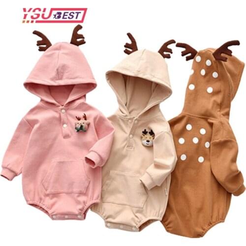 Autumn Winter Baby Girls Jumpsui Baby Clothing Christmas Baby Bodysuit Xmas Deer Style Baby Boys Jumpsuits Toddler Boy Clothes