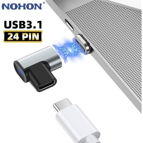 New USB Type C Magnetic Adapter 24Pins USB C Connector PD 100W Fast Charging 10Gbp Data Converter for MacBook Pro Thunderbolt 3
