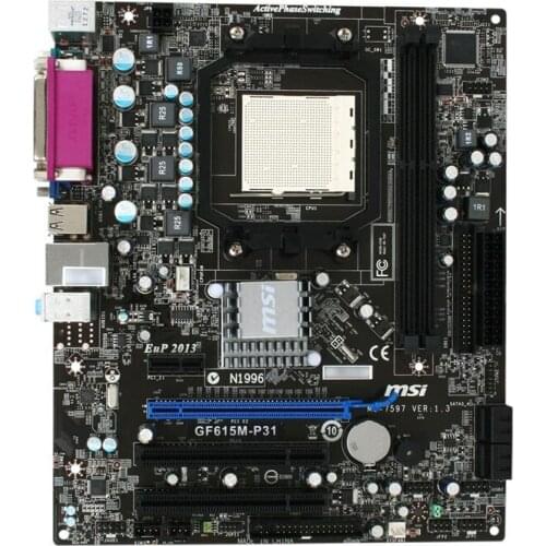 For MSI GF615M-P31 Desktop Motherboard Socket AM3 DDR3 NVIDIA Micro ATX AMD SATAII PCI-E X16 Original Used Motherboard