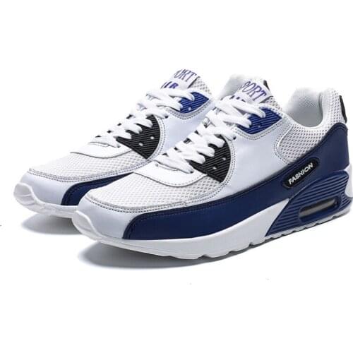 Four seasons Men Running shoes Outdoor Breathable Mesh damping air cushion anti-skid lace-up light sneakers Male jogging shoes