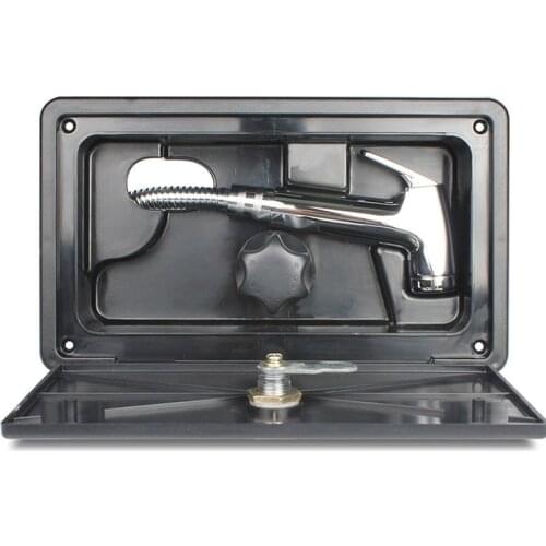 RV Shower Box Kit With Lock-Includes Shower Faucet Shower Hose Shower Wand Boat Marine Camper Motorhome Caravan