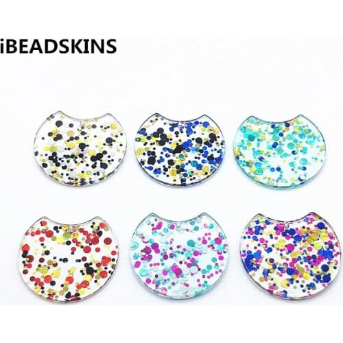 New arrival! 37x30mm 100pcs Built-in sequins Round charm for Jewelry Findings/Earrings DIY parts,Jewelry Findings & Components