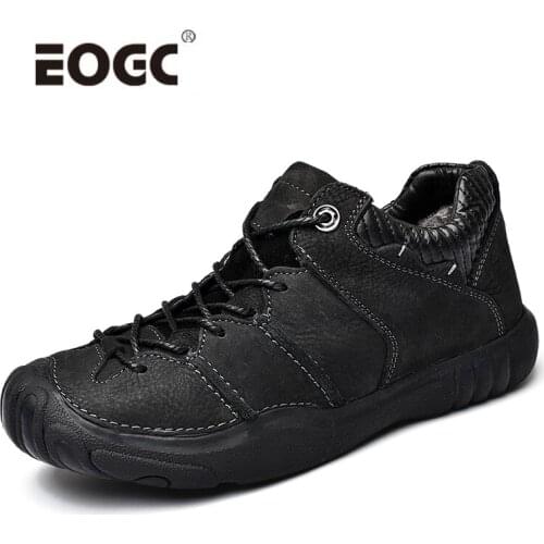 Natural Leather Casual Shoes Men Loafers Plush Fur Men Winter Shoes Breathable Comfort Outdoor Walking Shoes Zapatos