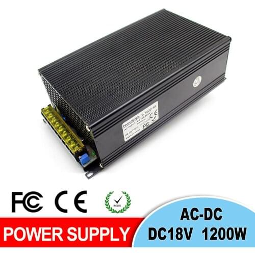 Regulated Power Supply DC18V 66.7A 1200W Ac-Dc Converter Driver 220V 110 AC DC 18V Power Source For CCTV 3D Printer CNC Router