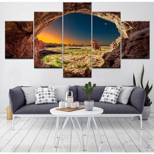 Modern Plain Under sunset Sky HD Spray Canvas Print Picture On the Wall Natural Landscape Pictures Artwork for Hotel Decoration