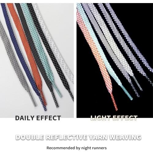 Glow Reflective Flat Shoelaces Fluorescent Sneaker Shoestrings Sports Shoelace Running Shoes lace Adult children Shoelaces