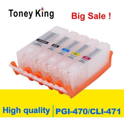 Toney King Refillable Ink Cartridge For Canon PGI-470 CLI-471 PIXMA MG5740 MG6840 MG7740 TS5040 TS6040 TS8040 TS9040 Printer