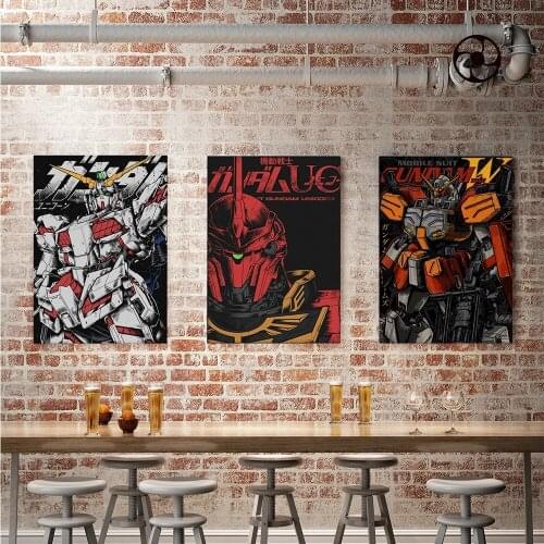 Japanese Anime Gundam Poster Canvas Wall Art Decoration Prints For Living Kid Children Teens Room Home Bedroom Decor Painting