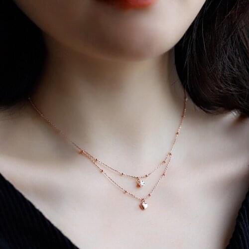 Morivovog 925 Sterling Silver Double Layer Star Heart Necklace Elegant Zircon Luxury Pendant Necklace for Women Office Jewelry