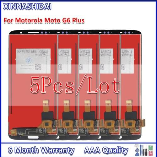 5Pcs For Motorola G6 Plus LCD Display With Touch Screen Digitizer Assembly For Moto G6Plus XT1926 5.93 Inch LCDs Screen
