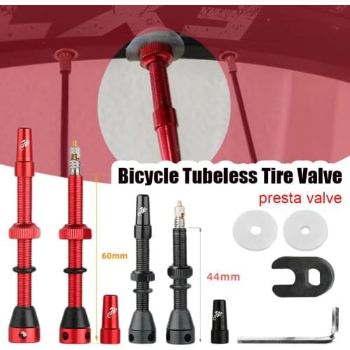 1 Pair MTB Bicycle Tubeless Carbon Rim Presta Valves 44/60mm F/V Nipple Brass Core CNC Machined Anodized W/Tool For Road Bike