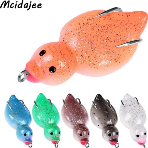 1Pc 6.5cm 10.5g Fishing Lure Artificial Duck Soft Bait Fishing Wobblers frog lure Crack Baits Pesca Balancer Pike Carp Fishing