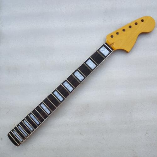 24 inches Electric Guitar Neck Maple Rosewood 22 Fret Parts Replacement Yellow