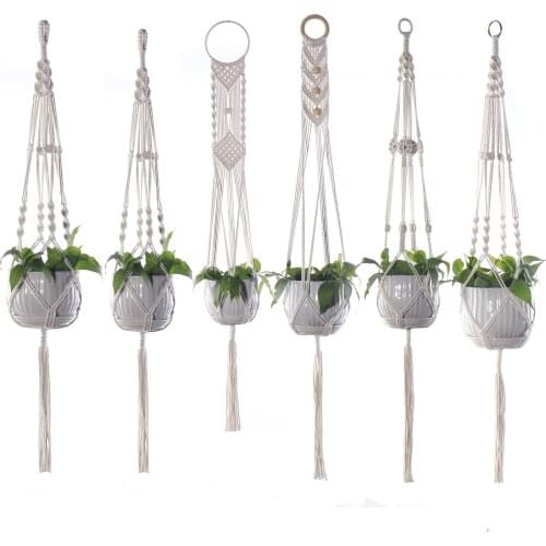 3 Pack Macrame Plants Hanger Hanging Basket Macram Flower Pot Planter Decor for plant Pot Macram Plant Hanger Plant Pot Rope