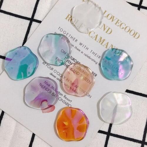 30x32mm 50pcs Jewelry Accessories Hand Made Aurora Effect Resin Beads DIY Charms Jewelry Making Earring Findings