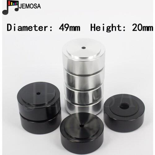 4PCS Turntable Feet Amplifier Feet Speaker Shork Absorption Speaker Turntable Rubber Feet Player DAC Aluminum Machine Feet 49mm