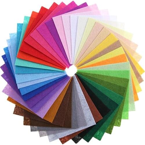 40pcs/set Colorful Felt Nonwoven Fabric Polyester Cloth DIY Bundle For Sewing Doll DIY Handmade Craft Home Decor