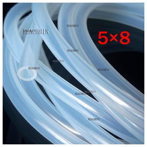 5mm ID 8mm OD 5x8mm clear Transparent Silicone Rubber Tube Hose Pipe food grade medical FDA silicon tubing
