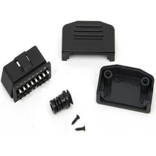 50pcs/lot Automotive male connector OBD2 connector plug + housing + line card + screw OBD plug J1962M