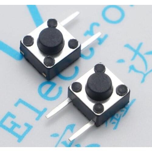 500pcs /lot 6*6*5 foot edge 2 button switch micro switch side legs plug side key 6*6*5H wholesale
