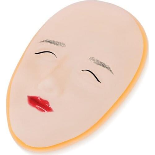 5D Facial Tattoo Training Head Silicone Practice Permanent Makeup Lip Eyebrow Tattoo Skin Mannequin Doll Face Head T0108