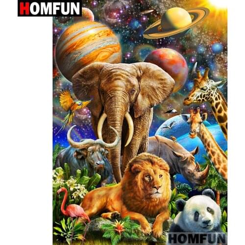 HOMFUN Full Square/Round Drill 5D DIY Diamond Painting "Planet animal" Embroidery Cross Stitch 5D Home Decor Gift A07046