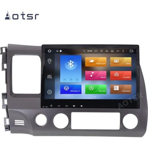 AOTSR Android 10 Car Radio For Honda Civic 2006 - 2011 Central Multimedia Player GPS Navigation DSP IPS 2 Din Stereo Autoradio