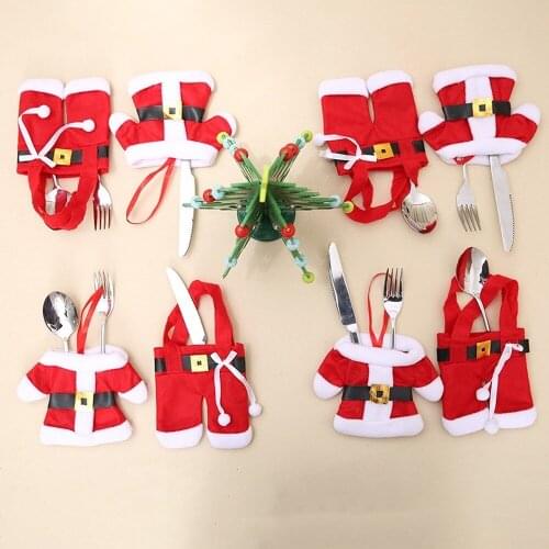 Large underwear cutlery set Dining Restaurant Table Santa Claus Pocket Bag Christmas Decorations For Home Cutlery Decor New Year