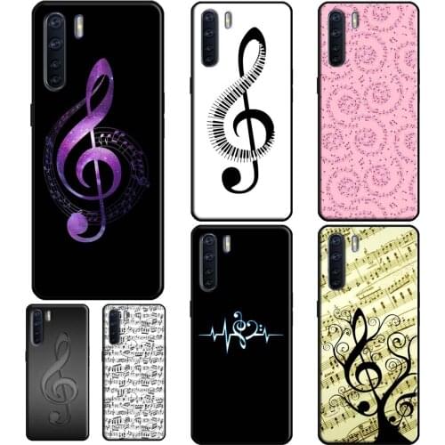Music Notes Treble Clef For OPPO A91 A83 A15 A1K A5S A31 A53 A5 A9 2020 F5 F7 A52 A72 Reno 2 Z 4 Pro Phone Cover