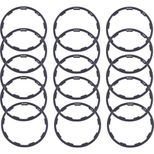 RISK 15Pcs Bike Spacer Bike Hub Spacer Aluminum Alloy Bicycle Headset Washer Flywheel Hub Spacer 1/1.5/2Mm Bike Cassette Spacer