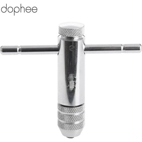 Dophee T-Handle Ratchet Tap Wrench Machinist Tool M3-M8 Screw Tap Holder Hand Tool Adjustable F Hand Taps/Pipe Taps/Hand Reamers